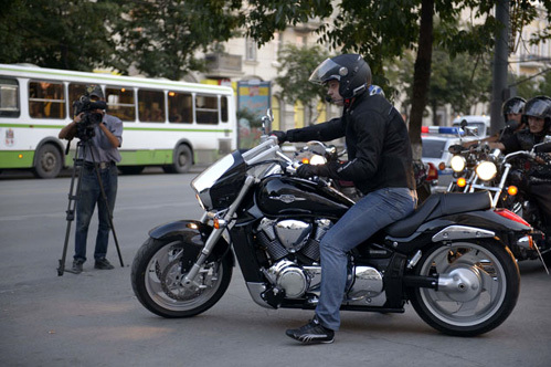 Вячеслав на акции по безопасному движению