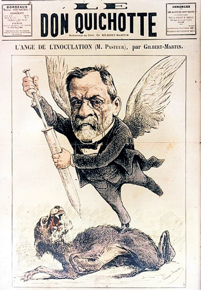 Француза Луи ПАСТЕРА, создавшего вакцину против бешенства в 1885 году, прозвали «ангелом прививки»